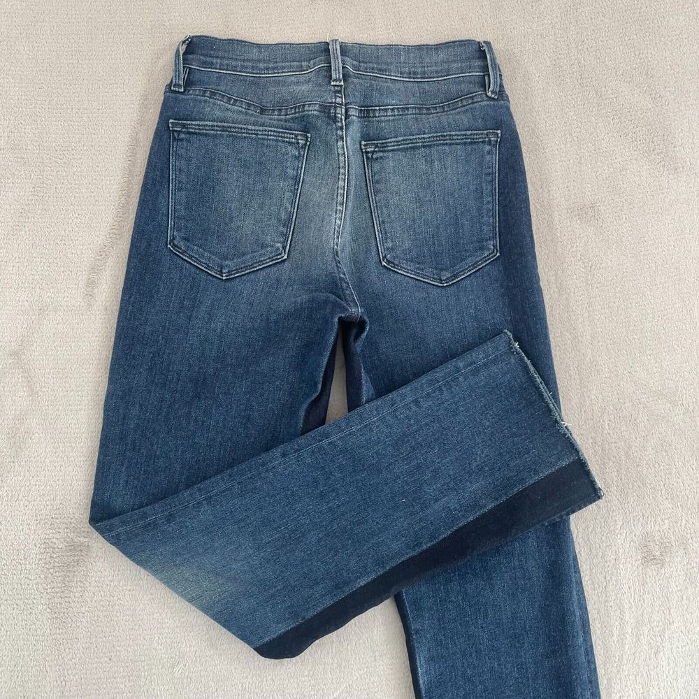 FRAME DENIM Le‎ High Straight Jeans Women 25 in Elaine Split Frayed Hem Designer - Picture 6 of 13